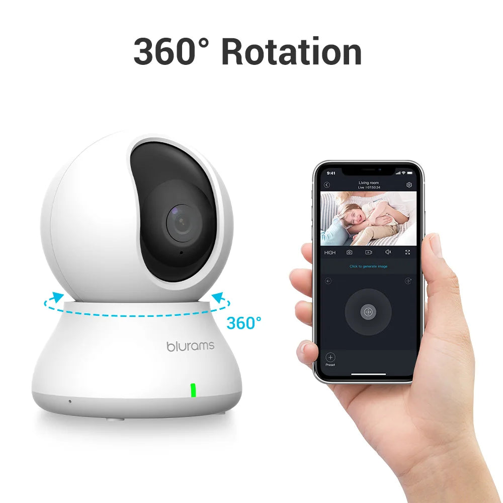 2K WiFi Pet Camera – 360° PTZ